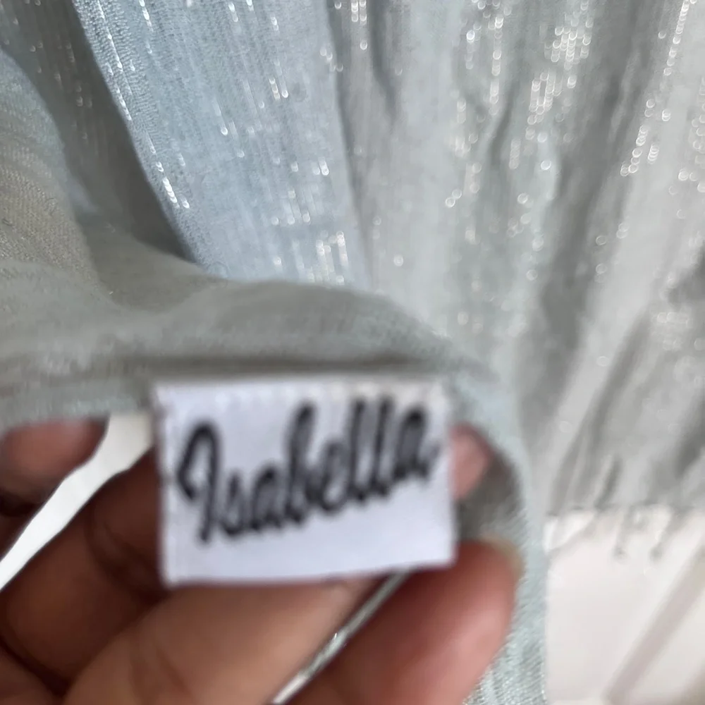 Isabella Shimmering Silver gray scarf